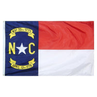 North Carolina State Flag 4x6 ft. Nylon SolarGuard Nyl-Glo 100% Made in USA to Official State Design Specifications.