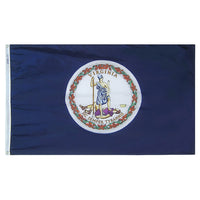 Virginia State Flag 5x8 ft. Nylon SolarGuard Nyl-Glo 100% Made in USA to Official State Design Specifications.