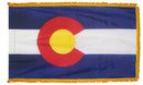 Colorado State Flag 4x6 ft. Nylon with Pole Sleeve and Gold Fringe for Parades, and Indoor Display