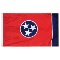 Tennessee State Flag 2x3 ft. Nylon SolarGuard Nyl-Glo 100% Made in USA to Official State Design Specifications.