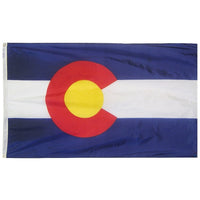 Colorado State Flag 4x6 ft. Nylon SolarGuard Nyl-Glo 100% Made in USA to Official State Design Specifications.
