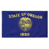Oregon State Flag 4x6 ft. Nylon SolarGuard Nyl-Glo 100% Made in USA to Official State Design Specifications.