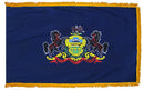 Pennsylvania State Flag 3x5 ft. Nylon with Pole Sleeve and Gold Fringe for Parades, and Indoor Display