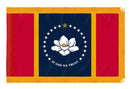 Mississippi State Flag 4x6 ft. Nylon with Pole Sleeve and Gold Fringe for Parades, and Indoor Display