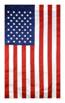 American Flag 2 ½ x 4 ft. Nylon SolarGuard Nyl-Glo , 100% Made in USA with Sewn Stripes, Embroidered Stars and Banner-Style Pole Sleeve.