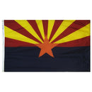 Arizona State Flag 3x5 ft. Nylon SolarGuard Nyl-Glo 100% Made in USA to Official State Design Specifications.