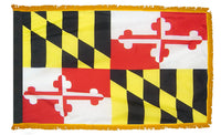 Maryland State Flag 4x6 ft. Nylon with Pole Sleeve and Gold Fringe for Parades, and Indoor Display