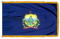 Vermont State Flag 3x5 ft. Nylon with Pole Sleeve and Gold Fringe for Parades, and Indoor Display