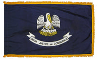 Louisiana State Flag 3x5 ft. Nylon with Pole Sleeve and Gold Fringe for Parades, and Indoor Display