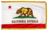 California State Flag 4x6 ft. Nylon with Pole Sleeve and Gold Fringe for Parades, and Indoor Display