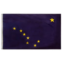 Alaska State Flag 5x8 ft. Nylon SolarGuard Nyl-Glo 100% Made in USA to Official State Design Specifications.