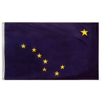 Alaska State Flag 5x8 ft. Nylon SolarGuard Nyl-Glo 100% Made in USA to Official State Design Specifications.