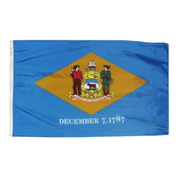 Delaware State Flag 4x6 ft. Nylon SolarGuard Nyl-Glo 100% Made in USA to Official State Design Specifications.
