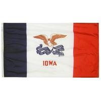 Iowa State Flag 4x6 ft. Nylon SolarGuard Nyl-Glo 100% Made in USA to Official State Design Specifications.