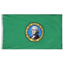Washington State Flag 4x6 ft. Nylon SolarGuard Nyl-Glo 100% Made in USA to Official State Design Specifications.