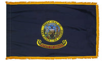 Idaho State Flag 3x5 ft. Nylon with Pole Sleeve and Gold Fringe for Parades, and Indoor Display