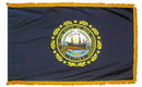 New Hampshire State Flag 3x5 ft. Nylon with Pole Sleeve and Gold Fringe for Parades, and Indoor Display