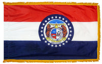 Missouri State Flag 3x5 ft. Nylon with Pole Sleeve and Gold Fringe for Parades, and Indoor Display