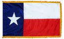 Texas State Flag 4x6 ft. Nylon with Pole Sleeve and Gold Fringe for Parades, and Indoor Display