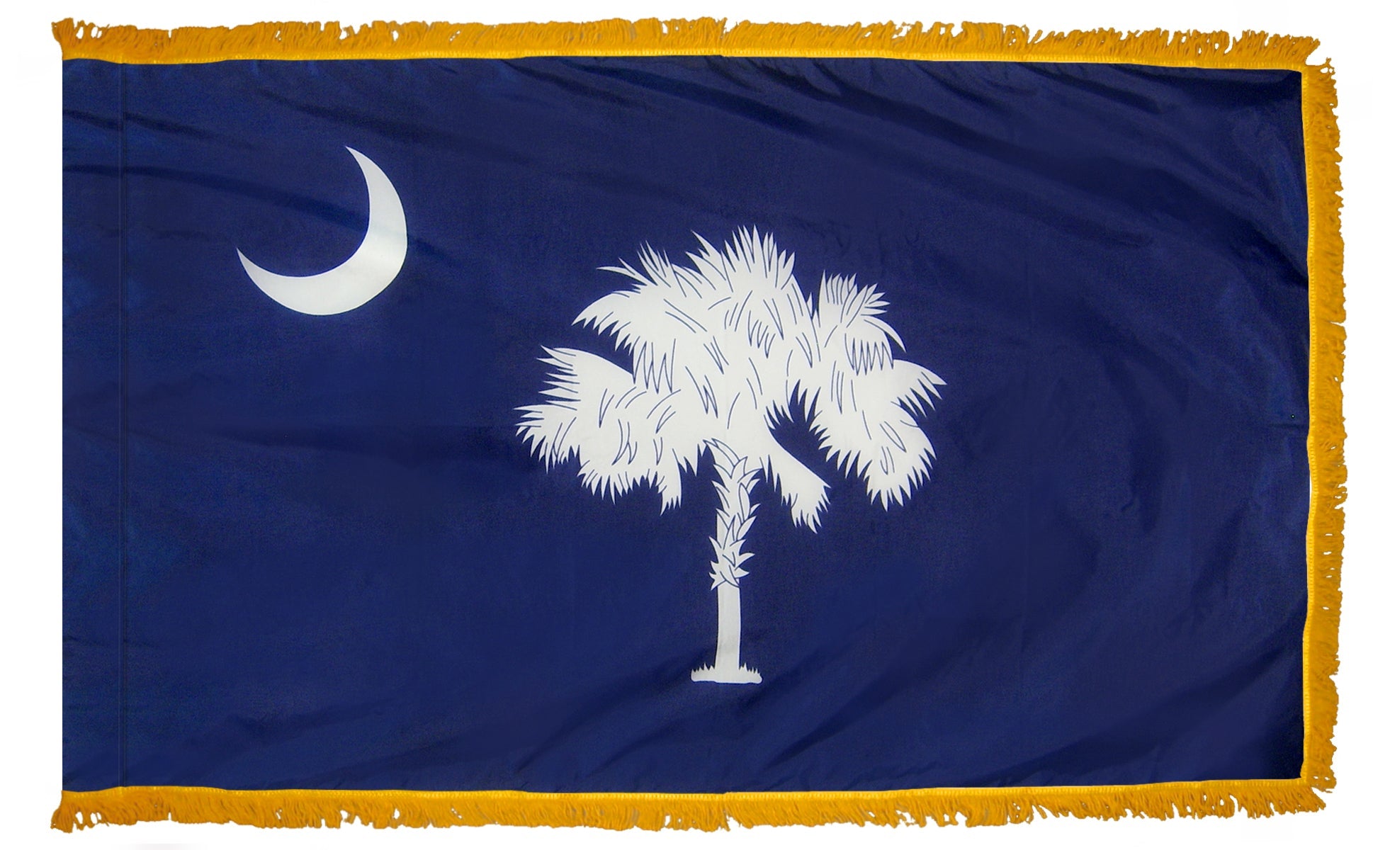 South Carolina State Flag Nylon with Pole Sleeve and Gold Fringe for Parades, and Indoor Display