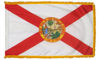 Florida State Flag 4x6 ft. Nylon with Pole Sleeve and Gold Fringe for Parades, and Indoor Display