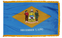 Delaware State Flag 3x5 ft. Nylon with Pole Sleeve and Gold Fringe for Parades, and Indoor Display