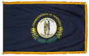 Kentucky State Flag 4x6 ft. Nylon with Pole Sleeve and Gold Fringe for Parades, and Indoor Display