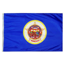 Minnesota State Flag 5x8 ft. Nylon SolarGuard Nyl-Glo 100% Made in USA to Official State Design Specifications.