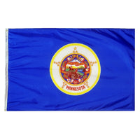 Minnesota State Flag 5x8 ft. Nylon SolarGuard Nyl-Glo 100% Made in USA to Official State Design Specifications.