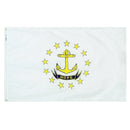 Rhode Island State Flag 4x6 ft. Nylon SolarGuard Nyl-Glo 100% Made in USA to Official State Design Specifications.