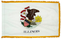 Illinois State Flag 3x5 ft. Nylon with Pole Sleeve and Gold Fringe for Parades, and Indoor Display