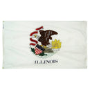 Illinois State Flag 3x5 ft. Nylon SolarGuard Nyl-Glo 100% Made in USA to Official State Design Specifications.