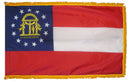 Georgia State Flag 3x5 ft. Nylon with Pole Sleeve and Gold Fringe for Parades, and Indoor Display