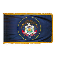 Utah State Flag 3x5 ft. Nylon with Pole Sleeve and Gold Fringe for Parades, and Indoor Display