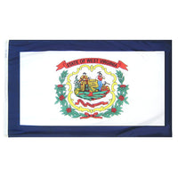 West Virginia State Flag 5x8 ft. Nylon SolarGuard Nyl-Glo 100% Made in USA to Official State Design Specifications.
