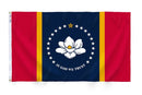 Mississippi State Flag 4x6 ft. Nylon SolarGuard Nyl-Glo 100% Made in USA to Official State Design Specifications.