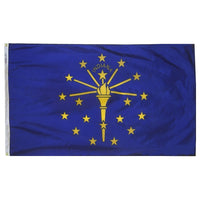 Indiana State Flag 5x8 ft. Nylon SolarGuard Nyl-Glo 100% Made in USA to Official State Design Specifications.