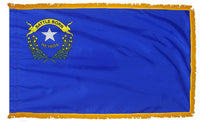 Nevada State Flag 3x5 ft. Nylon with Pole Sleeve and Gold Fringe for Parades, and Indoor Display