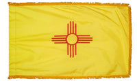 New Mexico State Flag 3x5 ft. Nylon with Pole Sleeve and Gold Fringe for Parades, and Indoor Display