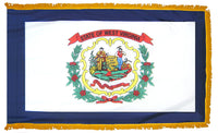 West Virginia State Flag 4x6 ft. Nylon with Pole Sleeve and Gold Fringe for Parades, and Indoor Display