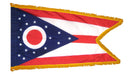 Ohio State Flag 3x5 ft. Nylon with Pole Sleeve and Gold Fringe for Parades, and Indoor Display