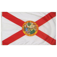 Florida State Flag 4x6 ft. Nylon SolarGuard Nyl-Glo 100% Made in USA to Official State Design Specifications.