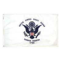 U.S. Coast Guard Military Flag 3x5 ft. Nylon SolarGuard Nyl-Glo 100% Made in USA to Official Specifications. Officially Licensed Manufacturer.