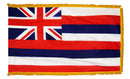 Hawaii State Flag 4x6 ft. Nylon with Pole Sleeve and Gold Fringe for Parades, and Indoor Display