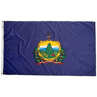 Vermont State Flag 3x5 ft. Nylon SolarGuard Nyl-Glo 100% Made in USA to Official State Design Specifications.