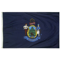 Maine State Flag 4x6 ft. Nylon SolarGuard Nyl-Glo 100% Made in USA to Official State Design Specifications.